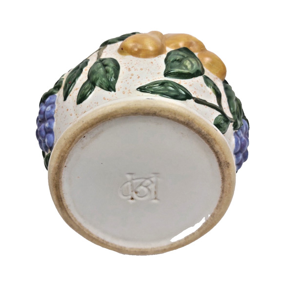 D31 Fruit Hand Soap / Lotion Dispenser Pump Earthenware 7" High Raised Fruit - Picture 6 of 8